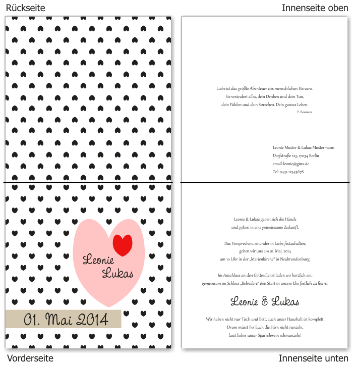  Einladungskarten Hochzeit, Hochzeitseinladungen, Hochzeitskarten, Einladungen für Hochzeit