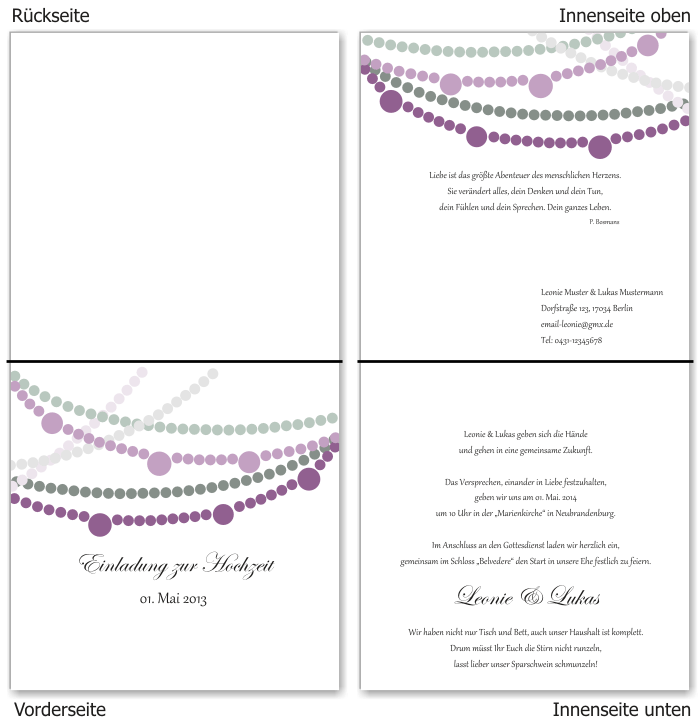  Einladungskarten Hochzeit, Hochzeitseinladungen, Hochzeitskarten, Einladungen für Hochzeit