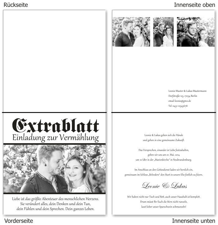  Einladungskarten Hochzeit, Hochzeitseinladungen, Hochzeitskarten, Einladungen für Hochzeit