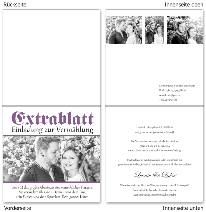  Einladungskarten Hochzeit, Hochzeitseinladungen, Hochzeitskarten, Einladungen für Hochzeit