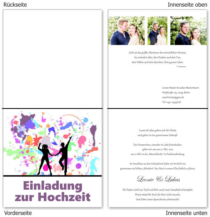 Einladungskarten Hochzeit, Hochzeitseinladungen, Hochzeitskarten, Einladungen für Hochzeit
