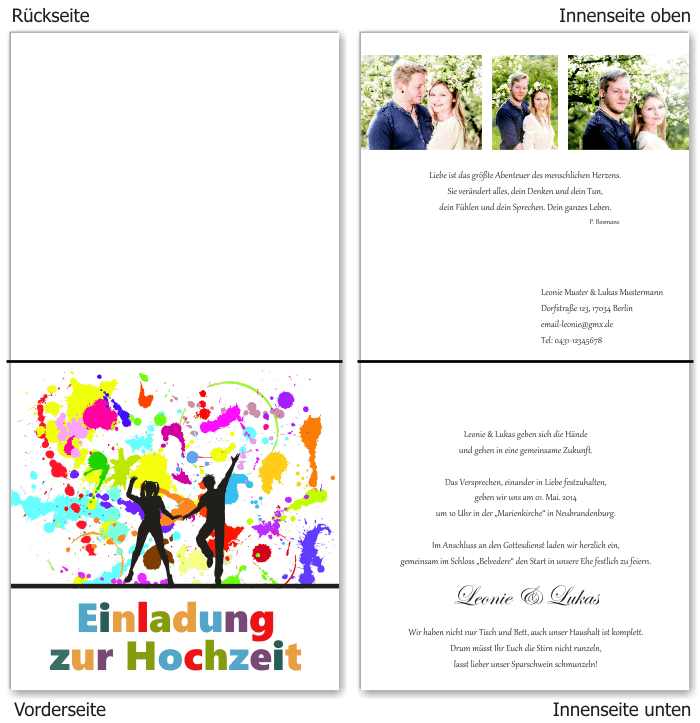  Einladungskarten Hochzeit, Hochzeitseinladungen, Hochzeitskarten, Einladungen für Hochzeit