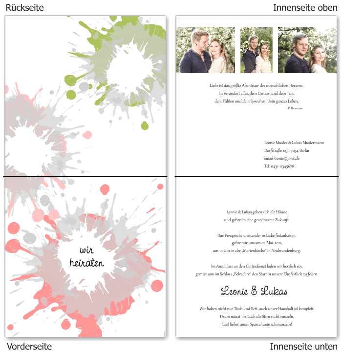  Einladungskarten Hochzeit, Hochzeitseinladungen, Hochzeitskarten, Einladungen für Hochzeit