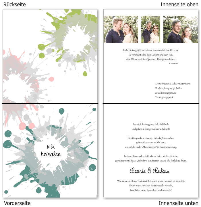 Einladungskarten Hochzeit, Hochzeitseinladungen, Hochzeitskarten, Einladungen für Hochzeit
