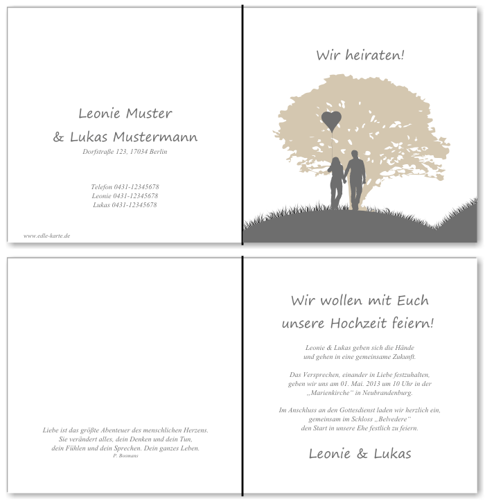  Einladungskarten Hochzeit, Hochzeitseinladungen, Hochzeitskarten, Einladungen für Hochzeit