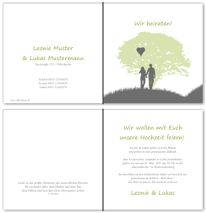 Einladungskarten Hochzeit, Hochzeitseinladungen, Hochzeitskarten, Einladungen für Hochzeit