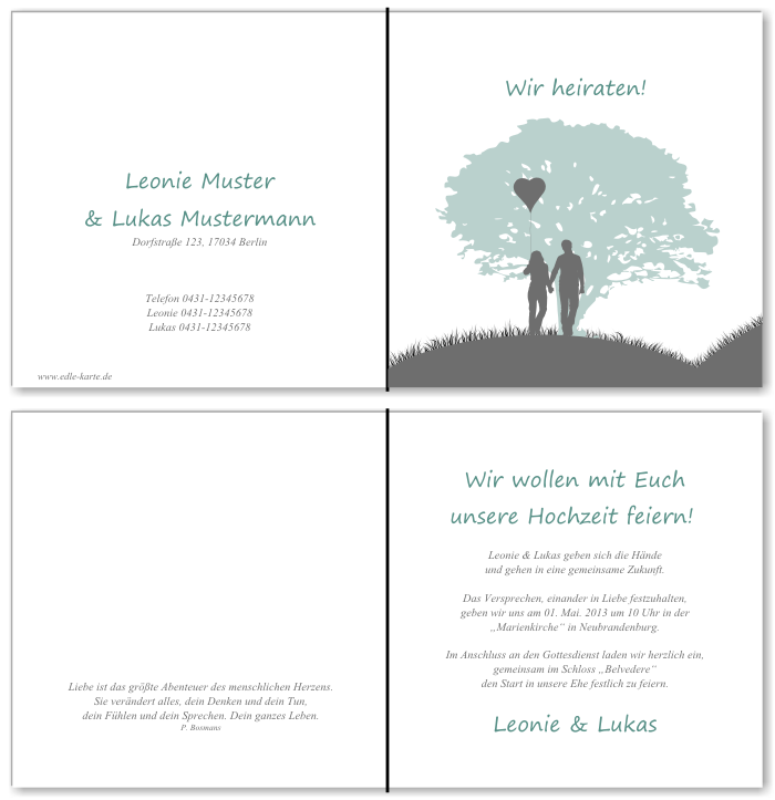  Einladungskarten Hochzeit, Hochzeitseinladungen, Hochzeitskarten, Einladungen für Hochzeit