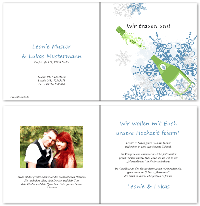  Einladungskarten Hochzeit, Hochzeitseinladungen, Hochzeitskarten, Einladungen für Hochzeit
