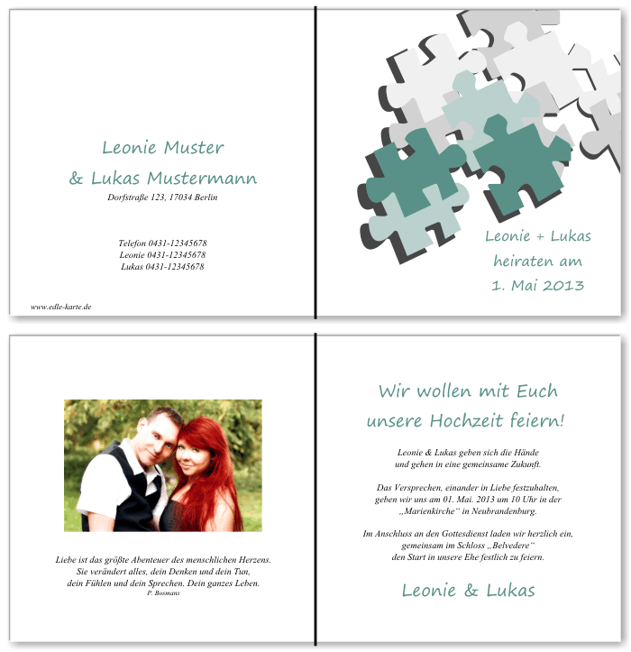  Einladungskarten Hochzeit, Hochzeitseinladungen, Hochzeitskarten, Einladungen für Hochzeit