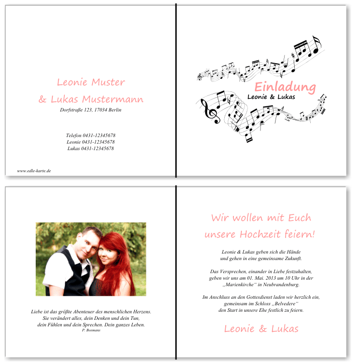 Einladungskarten Hochzeit, Hochzeitseinladungen, Hochzeitskarten, Einladungen für Hochzeit
