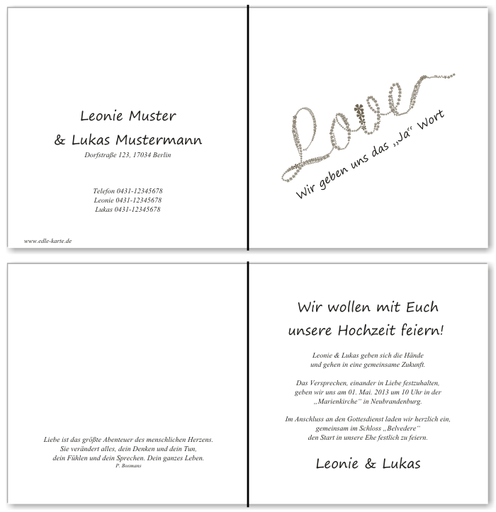  Einladungskarten Hochzeit, Hochzeitseinladungen, Hochzeitskarten, Einladungen für Hochzeit
