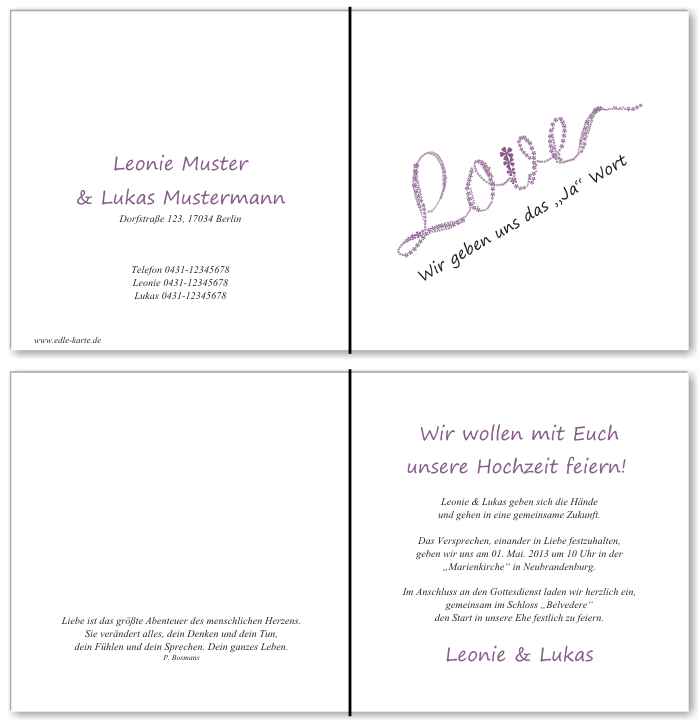  Einladungskarten Hochzeit, Hochzeitseinladungen, Hochzeitskarten, Einladungen für Hochzeit