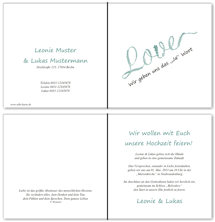  Einladungskarten Hochzeit, Hochzeitseinladungen, Hochzeitskarten, Einladungen für Hochzeit