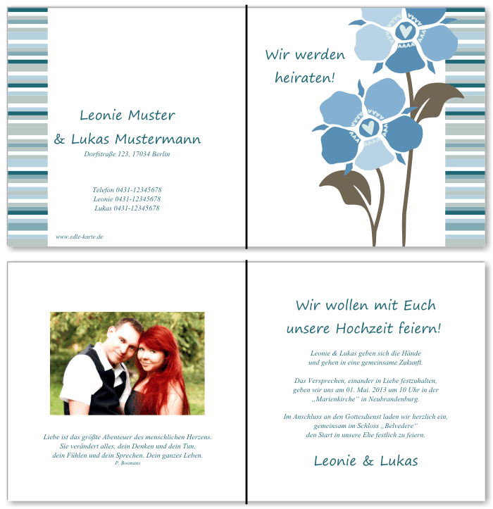  Einladungskarten Hochzeit, Hochzeitseinladungen, Hochzeitskarten, Einladungen für Hochzeit