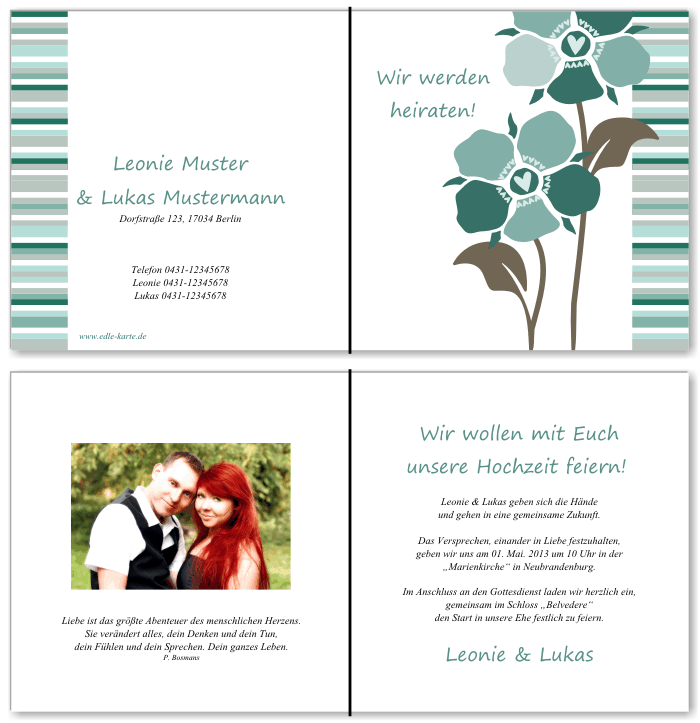  Einladungskarten Hochzeit, Hochzeitseinladungen, Hochzeitskarten, Einladungen für Hochzeit