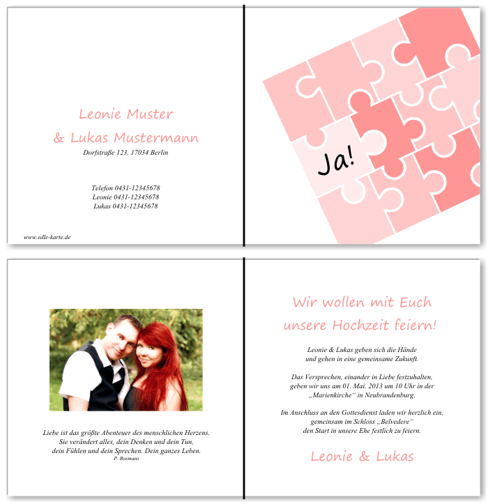  Einladungskarten Hochzeit, Hochzeitseinladungen, Hochzeitskarten, Einladungen für Hochzeit