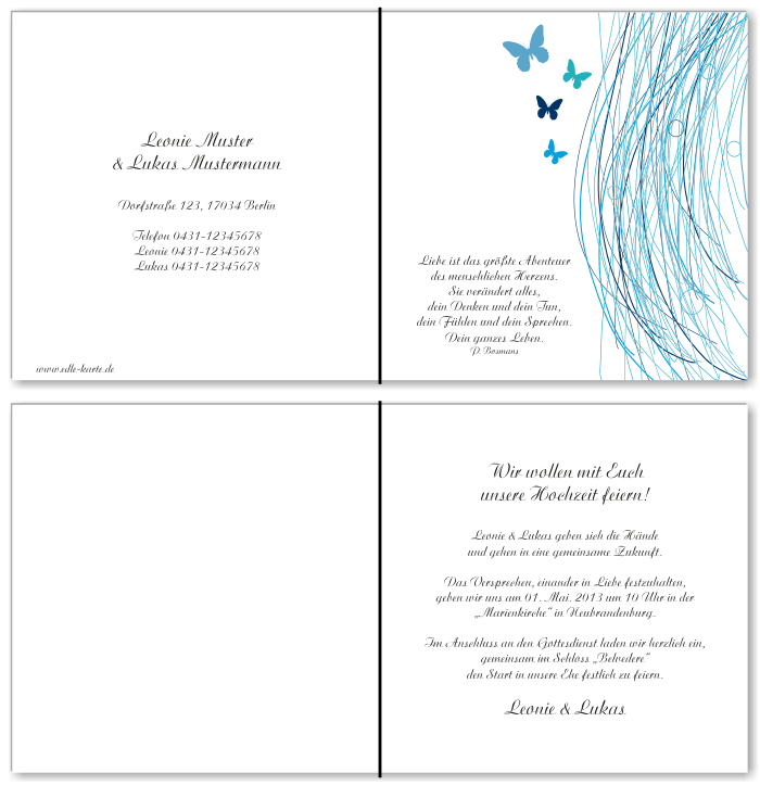  Einladungskarten Hochzeit, Hochzeitseinladungen, Hochzeitskarten, Einladungen für Hochzeit