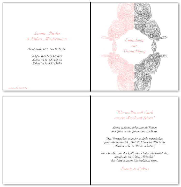  Einladungskarten Hochzeit, Hochzeitseinladungen, Hochzeitskarten, Einladungen für Hochzeit