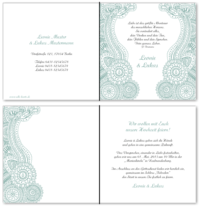  Einladungskarten Hochzeit, Hochzeitseinladungen, Hochzeitskarten, Einladungen für Hochzeit