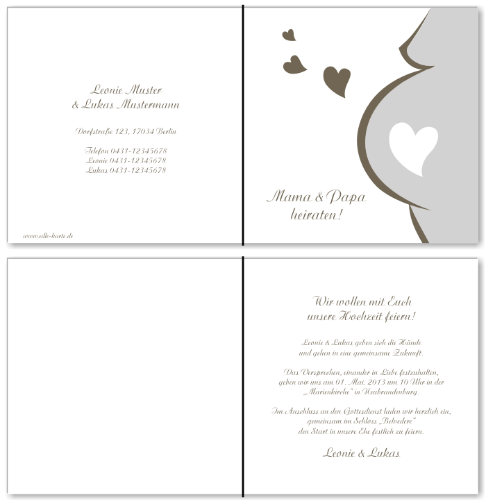 Einladungskarten Hochzeit, Hochzeitseinladungen, Hochzeitskarten, Einladungen für Hochzeit