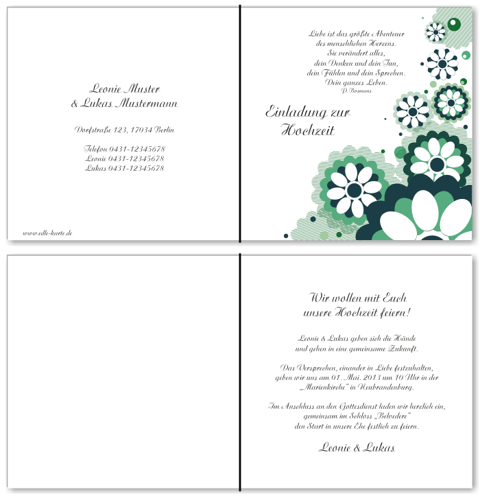 Einladungskarten Hochzeit, Hochzeitseinladungen, Hochzeitskarten, Einladungen für Hochzeit