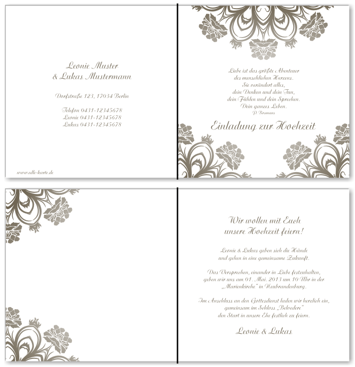  Einladungskarten Hochzeit, Hochzeitseinladungen, Hochzeitskarten, Einladungen für Hochzeit
