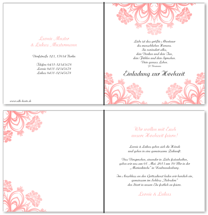  Einladungskarten Hochzeit, Hochzeitseinladungen, Hochzeitskarten, Einladungen für Hochzeit