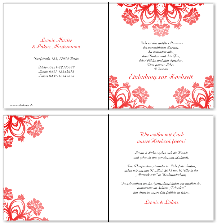  Einladungskarten Hochzeit, Hochzeitseinladungen, Hochzeitskarten, Einladungen für Hochzeit