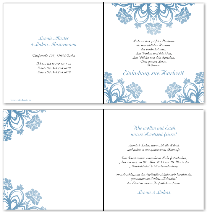  Einladungskarten Hochzeit, Hochzeitseinladungen, Hochzeitskarten, Einladungen für Hochzeit