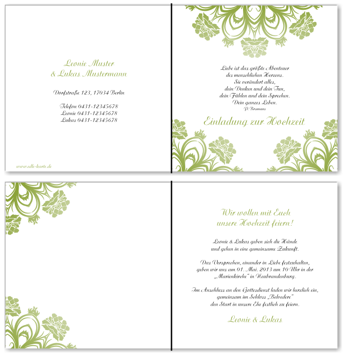  Einladungskarten Hochzeit, Hochzeitseinladungen, Hochzeitskarten, Einladungen für Hochzeit