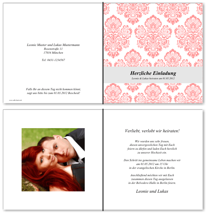  Einladungskarten Hochzeit, Hochzeitseinladungen, Hochzeitskarten, Einladungen für Hochzeit