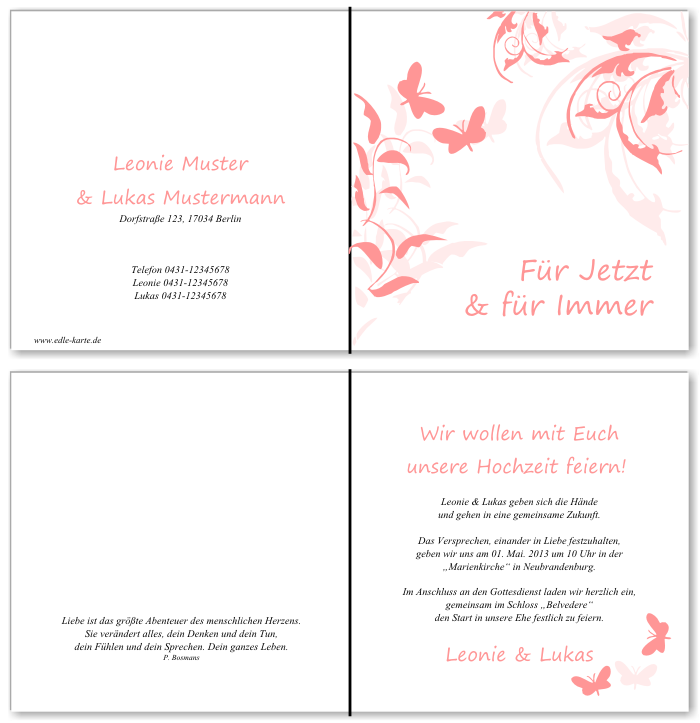  Einladungskarten Hochzeit, Hochzeitseinladungen, Hochzeitskarten, Einladungen für Hochzeit