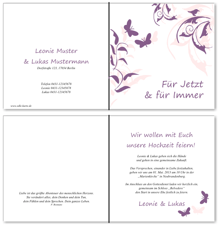  Einladungskarten Hochzeit, Hochzeitseinladungen, Hochzeitskarten, Einladungen für Hochzeit