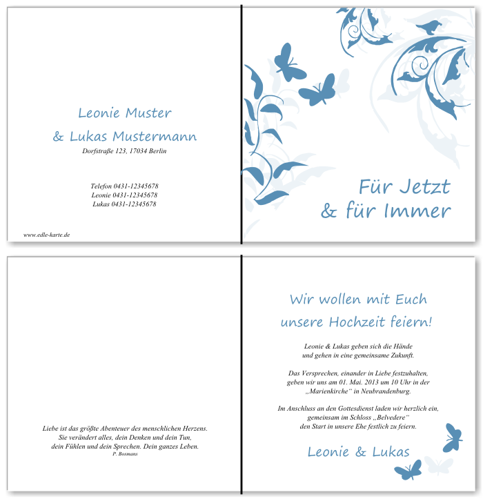  Einladungskarten Hochzeit, Hochzeitseinladungen, Hochzeitskarten, Einladungen für Hochzeit