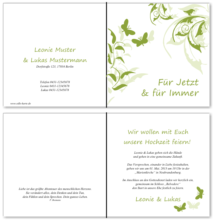  Einladungskarten Hochzeit, Hochzeitseinladungen, Hochzeitskarten, Einladungen für Hochzeit