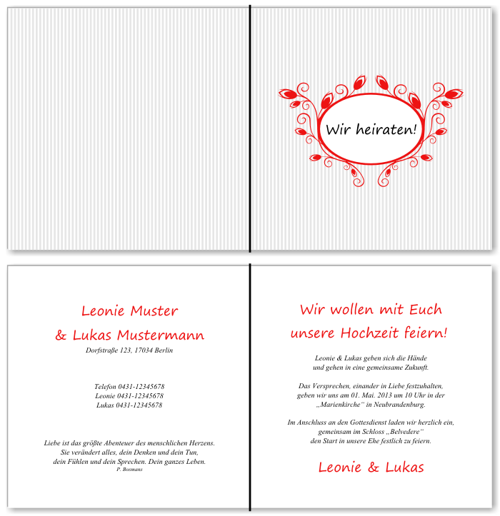  Einladungskarten Hochzeit, Hochzeitseinladungen, Hochzeitskarten, Einladungen für Hochzeit