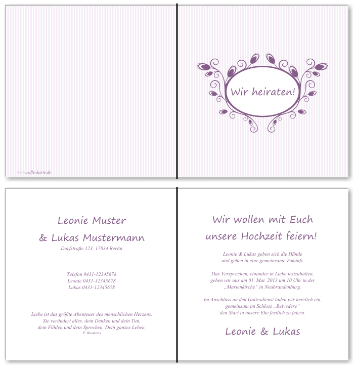  Einladungskarten Hochzeit, Hochzeitseinladungen, Hochzeitskarten, Einladungen für Hochzeit