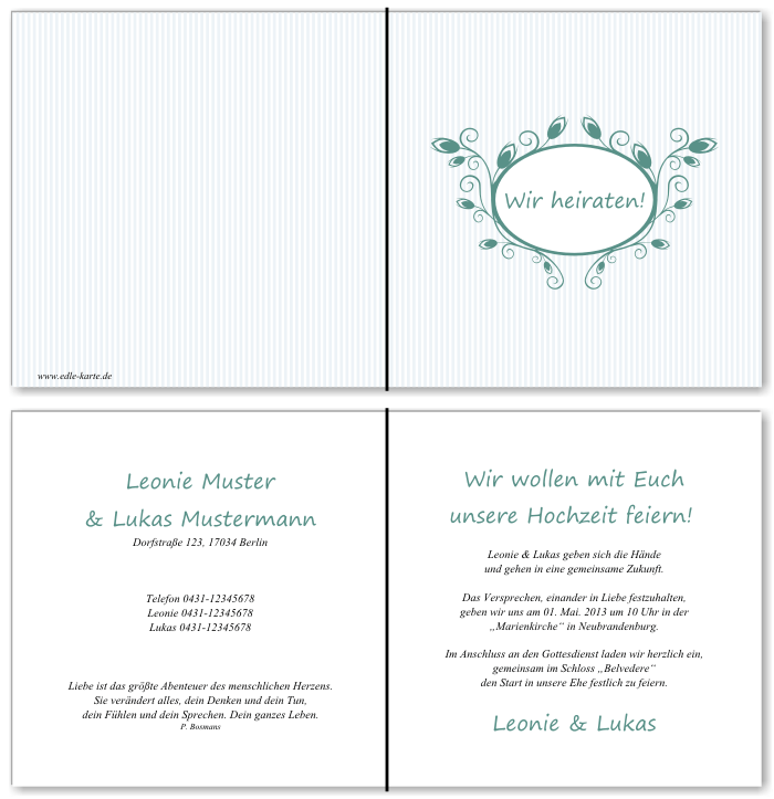  Einladungskarten Hochzeit, Hochzeitseinladungen, Hochzeitskarten, Einladungen für Hochzeit