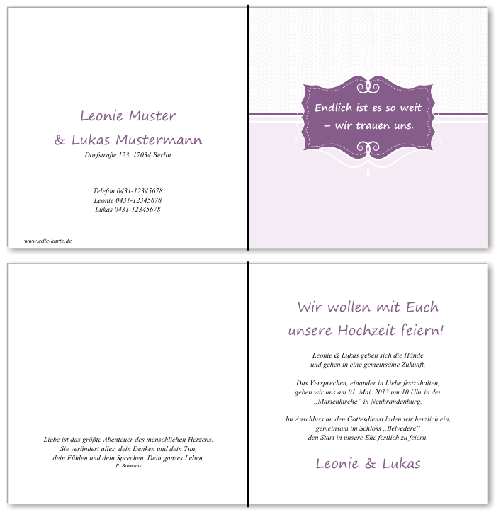  Einladungskarten Hochzeit, Hochzeitseinladungen, Hochzeitskarten, Einladungen für Hochzeit