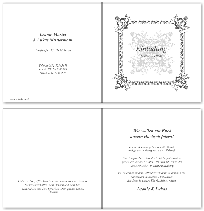  Einladungskarten Hochzeit, Hochzeitseinladungen, Hochzeitskarten, Einladungen für Hochzeit