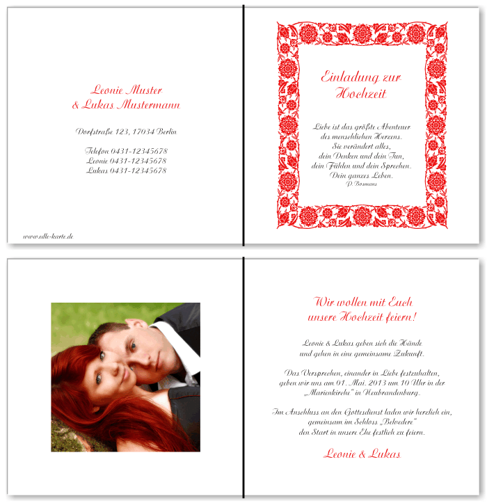  Einladungskarten Hochzeit, Hochzeitseinladungen, Hochzeitskarten, Einladungen für Hochzeit