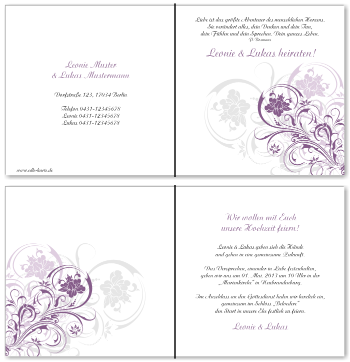  Einladungskarten Hochzeit, Hochzeitseinladungen, Hochzeitskarten, Einladungen für Hochzeit