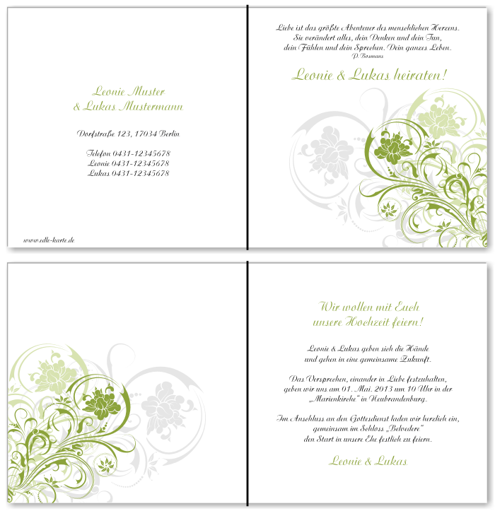  Einladungskarten Hochzeit, Hochzeitseinladungen, Hochzeitskarten, Einladungen für Hochzeit