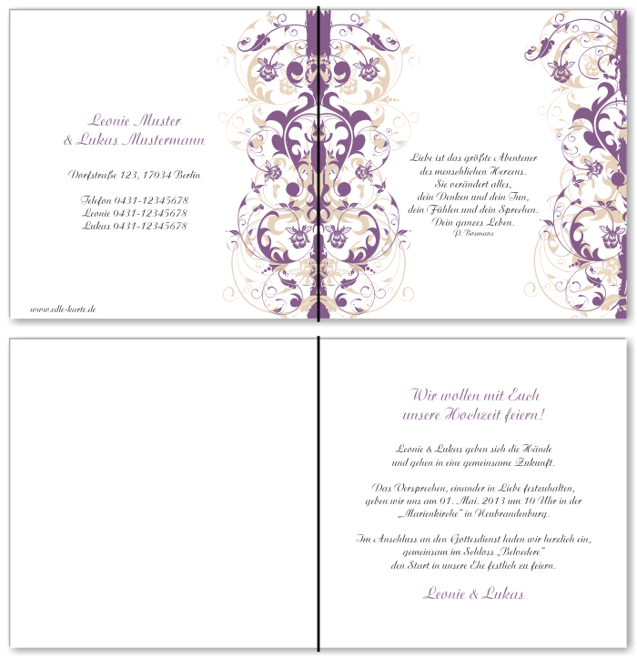  Einladungskarten Hochzeit, Hochzeitseinladungen, Hochzeitskarten, Einladungen für Hochzeit