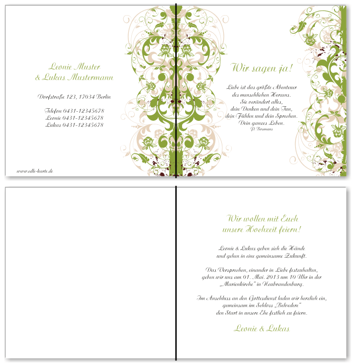  Einladungskarten Hochzeit, Hochzeitseinladungen, Hochzeitskarten, Einladungen für Hochzeit