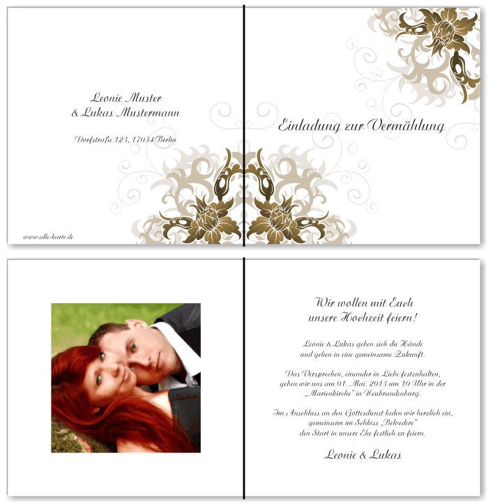  Einladungskarten Hochzeit, Hochzeitseinladungen, Hochzeitskarten, Einladungen für Hochzeit