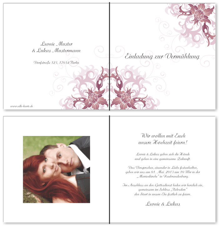  Einladungskarten Hochzeit, Hochzeitseinladungen, Hochzeitskarten, Einladungen für Hochzeit