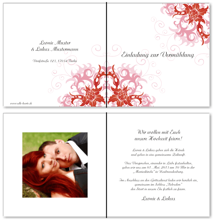  Einladungskarten Hochzeit, Hochzeitseinladungen, Hochzeitskarten, Einladungen für Hochzeit