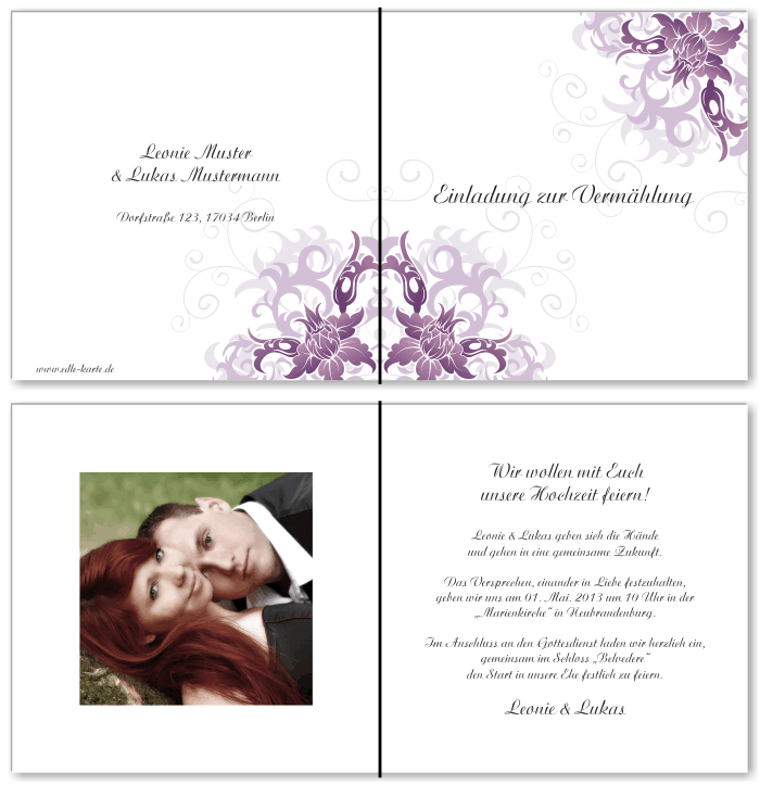  Einladungskarten Hochzeit, Hochzeitseinladungen, Hochzeitskarten, Einladungen für Hochzeit