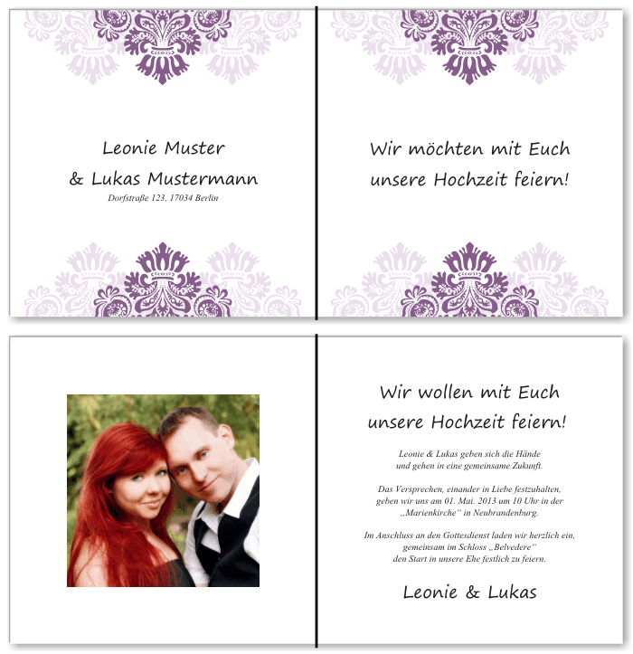  Einladungskarten Hochzeit, Hochzeitseinladungen, Hochzeitskarten, Einladungen für Hochzeit